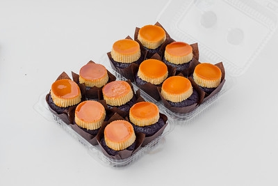 Ube leche-flan cupcakes from the Cafe 86 menu