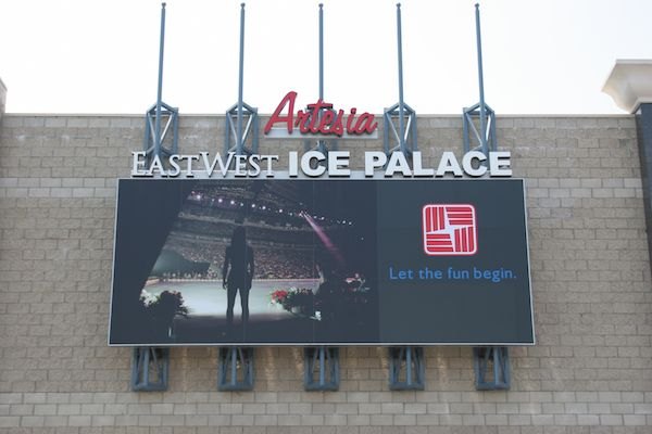 Artesia East West Ice Palace building sign