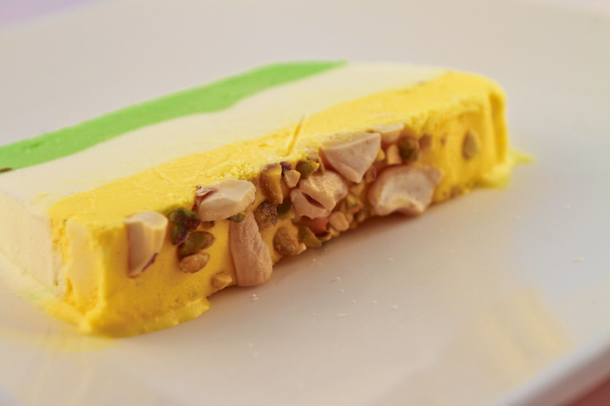 Saffron Spot layered Indian-style ice cream with nuts