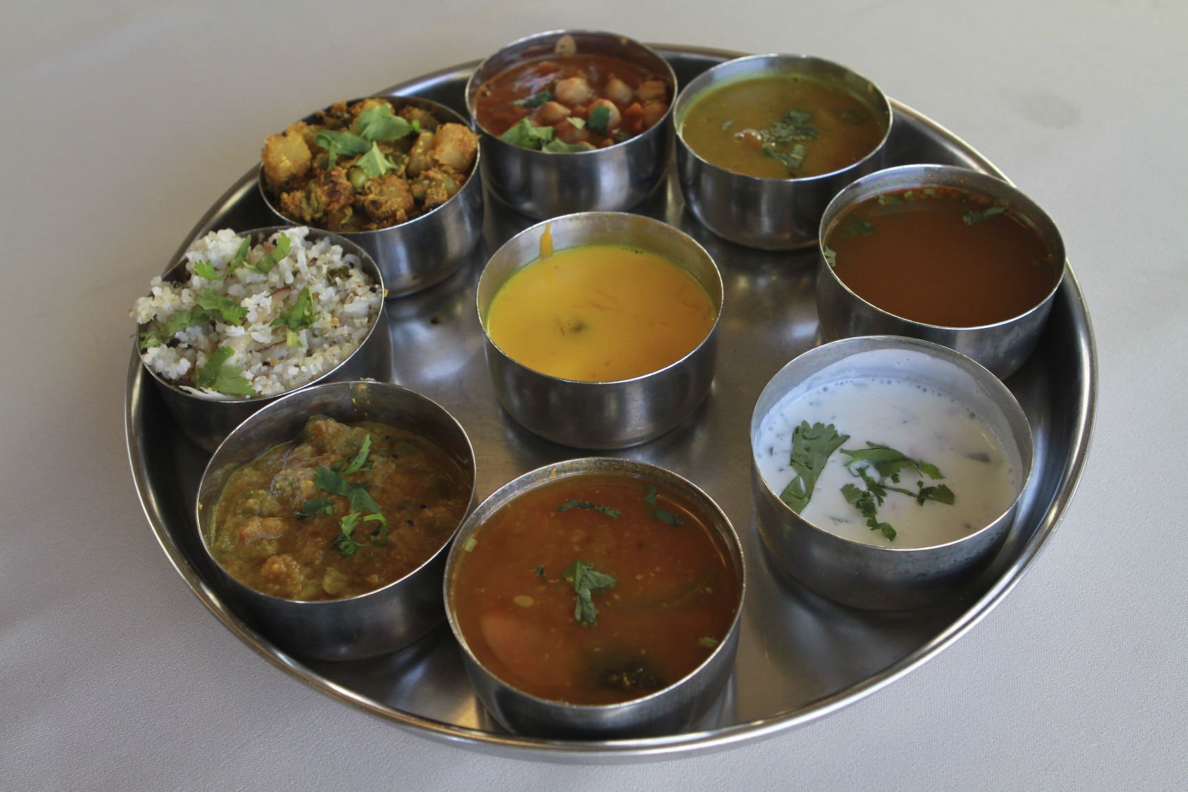 South Indian thali pictured on Udupi Palace’s website
